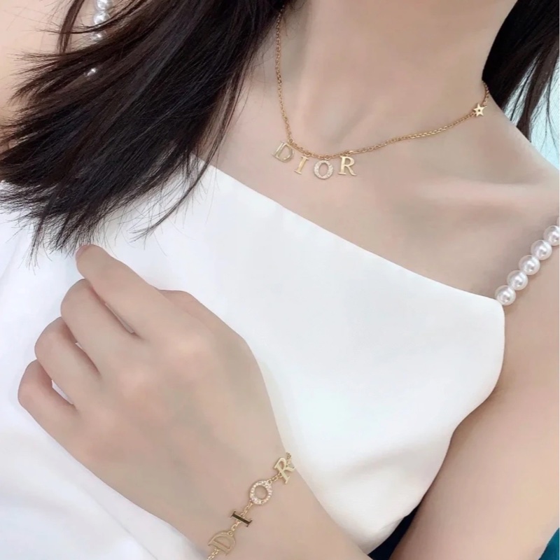 Dior CD 迪奧流蘇字母排鑽星星 項鍊-2