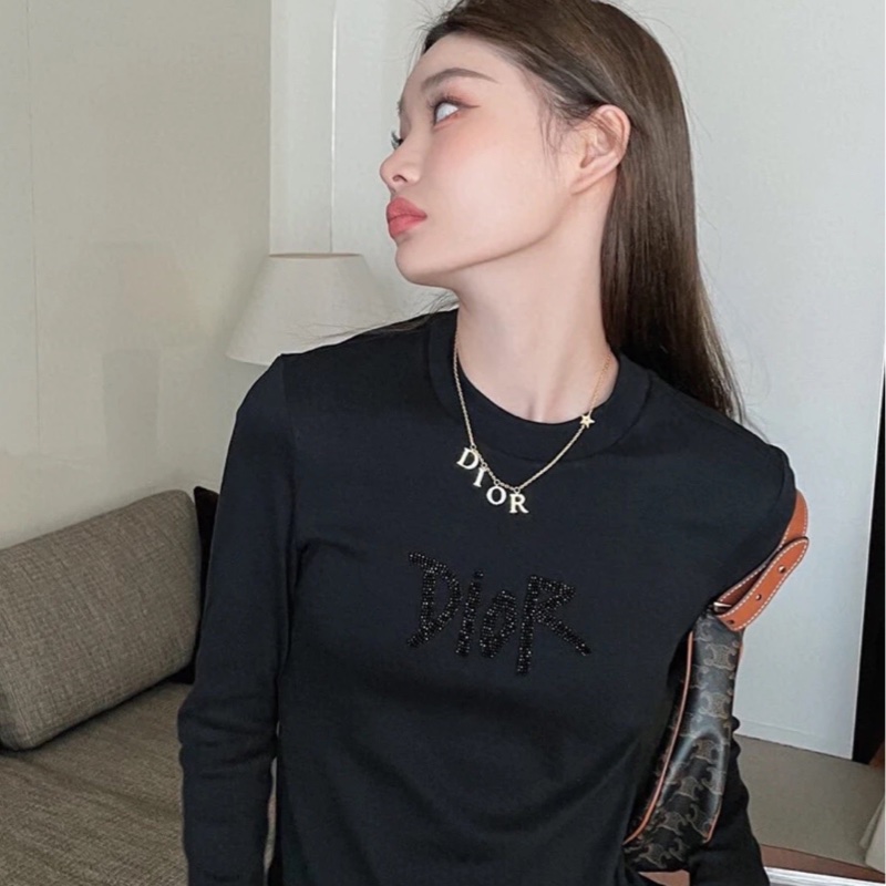Dior CD 迪奧流蘇字母排鑽星星 項鍊-3