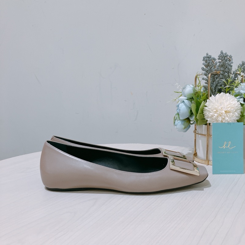 TK1717 ROGER VIVIER經典金屬方扣平底鞋 TROMPETTE METAL BUCKLE BALLERINAS IN LEATHER FLATS-5
