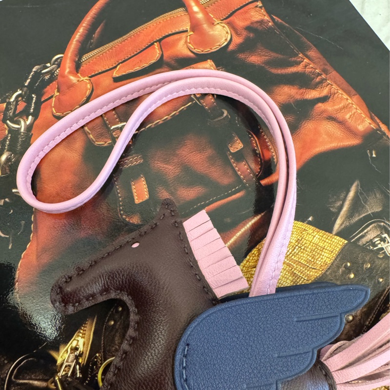 Hermes咖/粉小飛馬吊飾-5