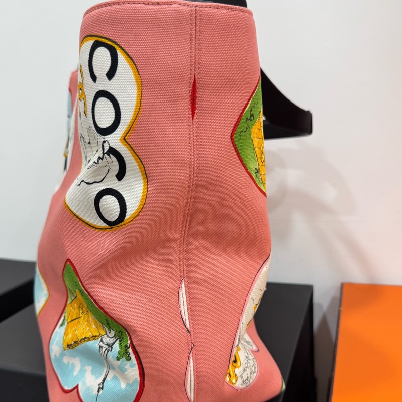Chanel 香奈兒 粉色愛心 coco 情人節限定 粉色 帆布 托特包 購物包 肩背包 側背包 購物袋-24