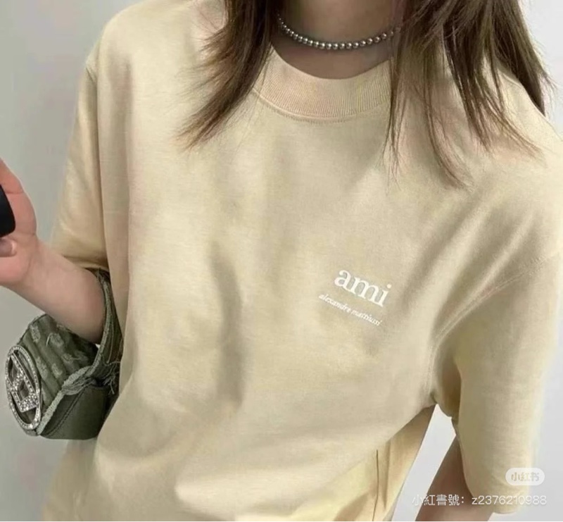 AMI 刺繡T 奶油黃 (XS / S)#現貨#AMI-3