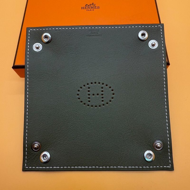 Hermes 愛馬仕 全新 迷你 mini SWIFT 皮革 旅行 摺疊 置物盤 收納 H logo-0