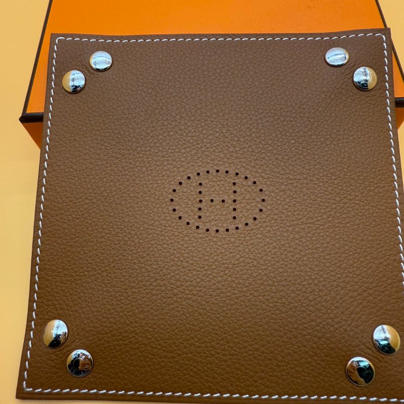 Hermes 愛馬仕 全新 迷你 mini SWIFT 皮革 旅行 摺疊 置物盤 收納 H logo-1