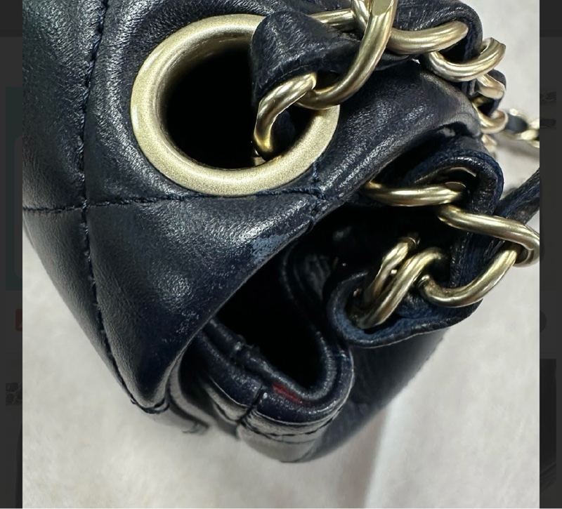 Chanel買到賺到熱門款質感羊皮方胖深藍色近黑香檳色五金-24