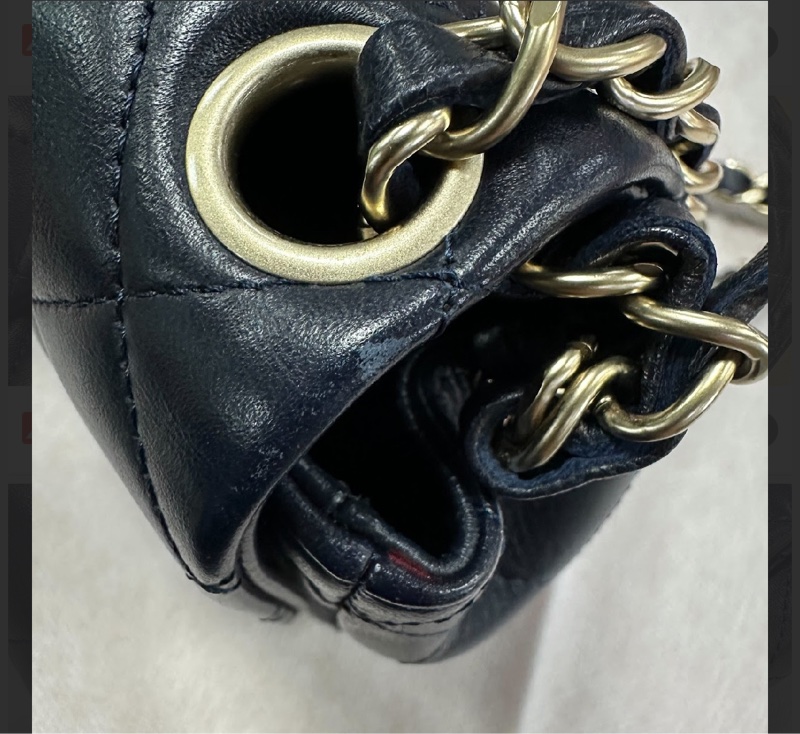 Chanel買到賺到熱門款質感羊皮方胖深藍色近黑香檳色五金-28