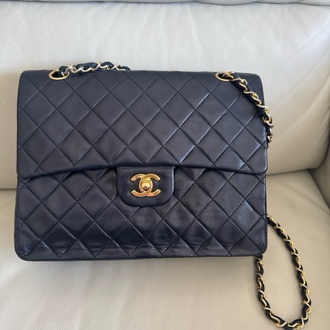 香奈兒老香含24k logo 經典黑色包