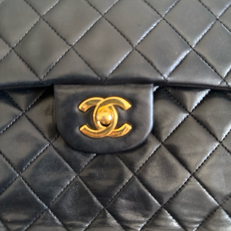 香奈兒老香含24k logo 經典黑色包-2