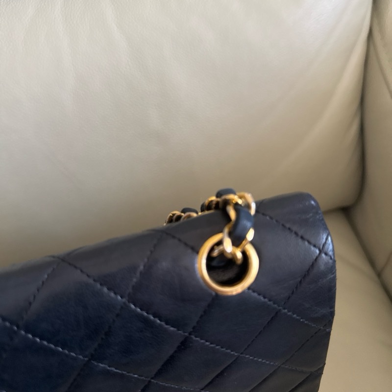 香奈兒老香含24k logo 經典黑色包-6