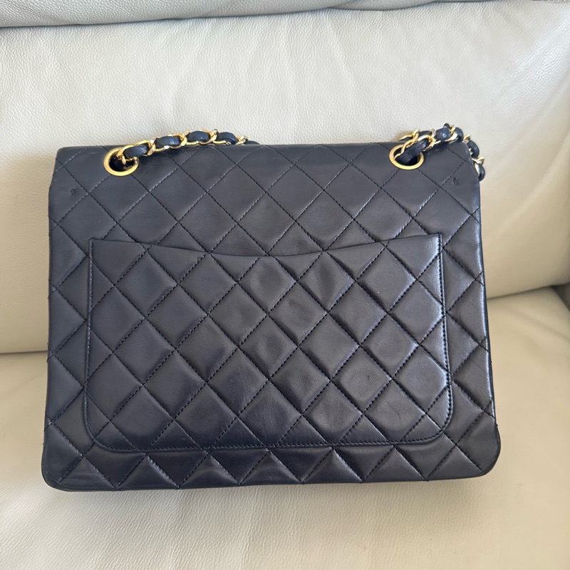 香奈兒老香含24k logo 經典黑色包-8