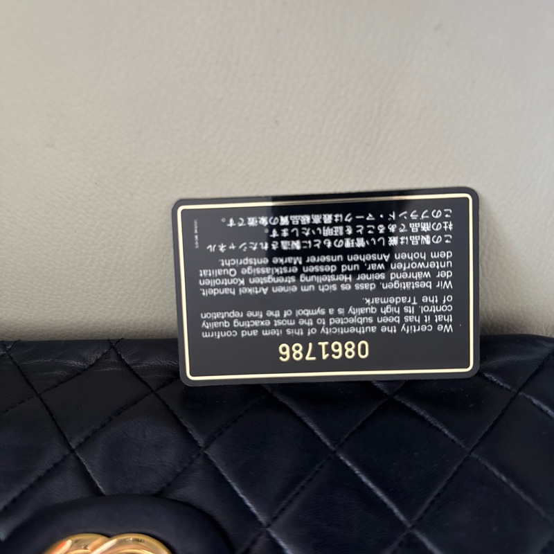 香奈兒老香含24k logo 經典黑色包-14