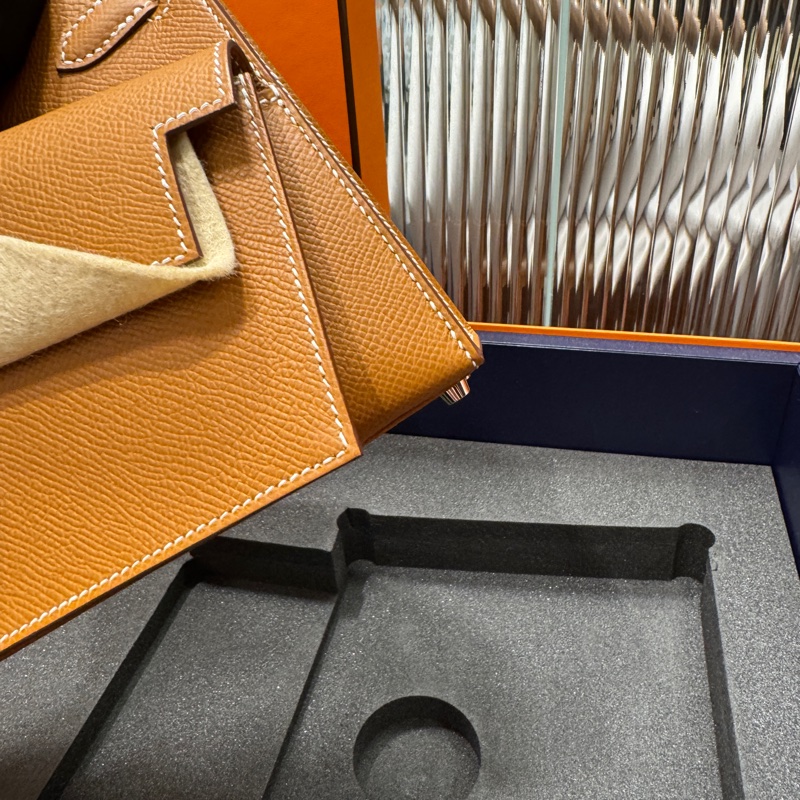 HERMÈS Kelly Desordre W金棕銀釦-3
