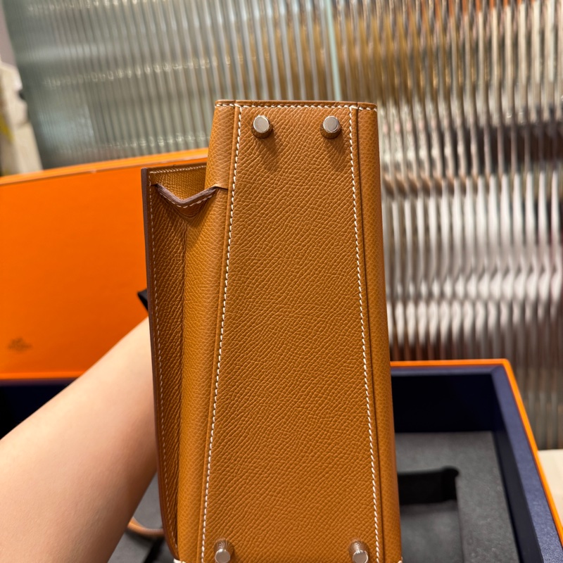 HERMÈS Kelly Desordre W金棕銀釦-4