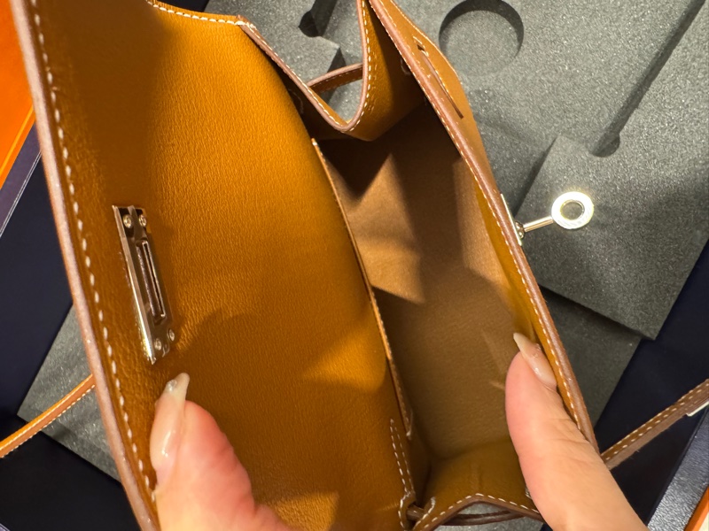 HERMÈS Kelly Desordre W金棕銀釦-5