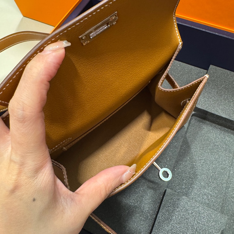 HERMÈS Kelly Desordre W金棕銀釦-7