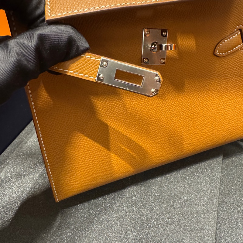HERMÈS Kelly Desordre W金棕銀釦-9