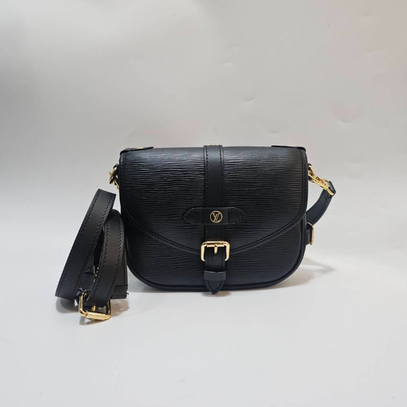 LV 黑Epi SaumarBB金釦下蓋手提斜背包M23469-0