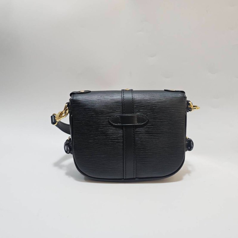 LV 黑Epi SaumarBB金釦下蓋手提斜背包M23469-2