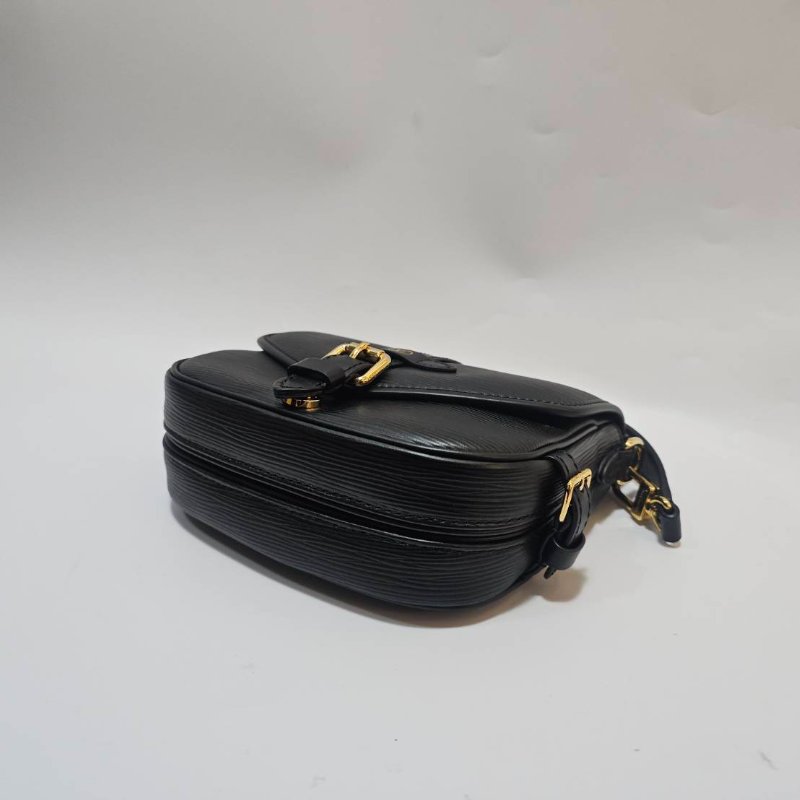 LV 黑Epi SaumarBB金釦下蓋手提斜背包M23469-5