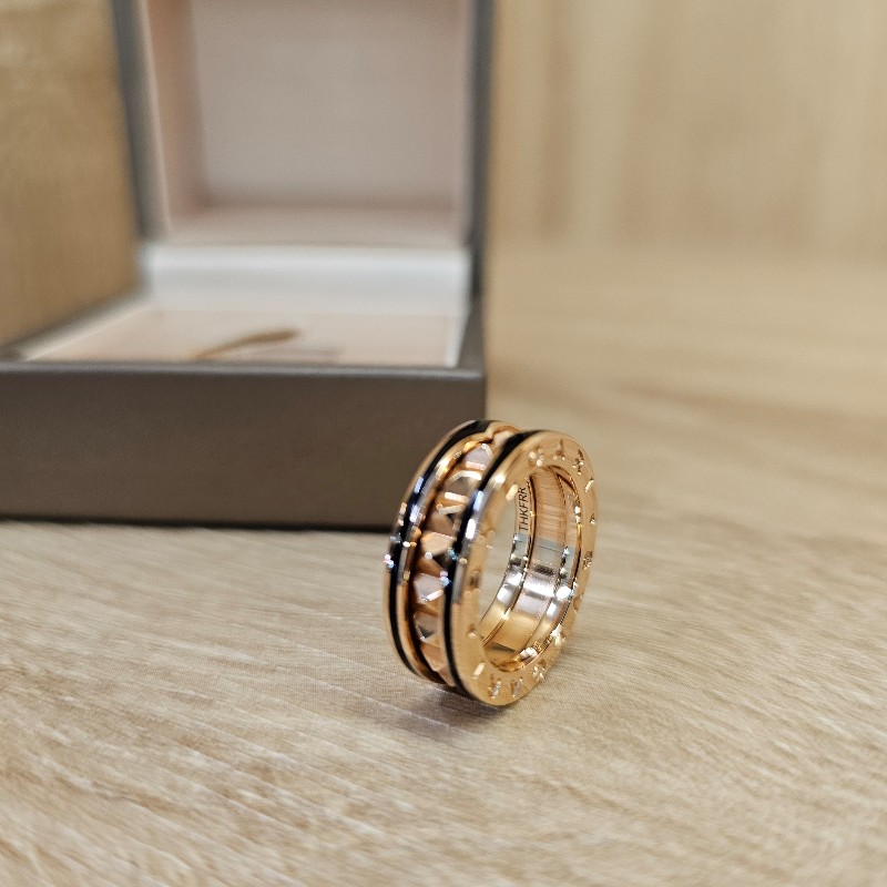 Bvlgari 18K Bzero.1黑陶瓷邊戒指(戒圍50)-2
