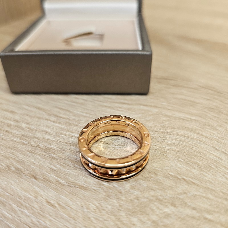 Bvlgari 18K Bzero.1黑陶瓷邊戒指(戒圍50)-11