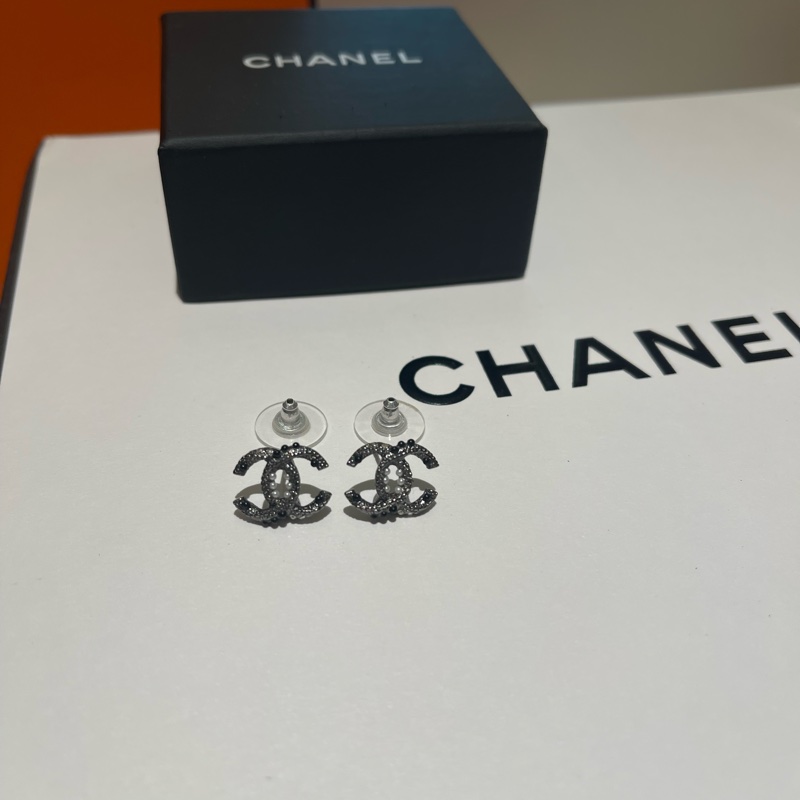 「JL精品代購」Chanel香奈兒黑白珍珠耳環-1