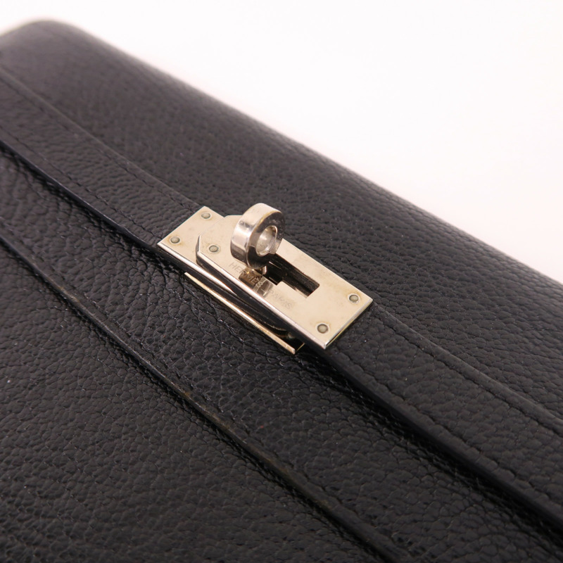 HERMES Chevre皮革Kelly Wallet銀扣長錢包-7