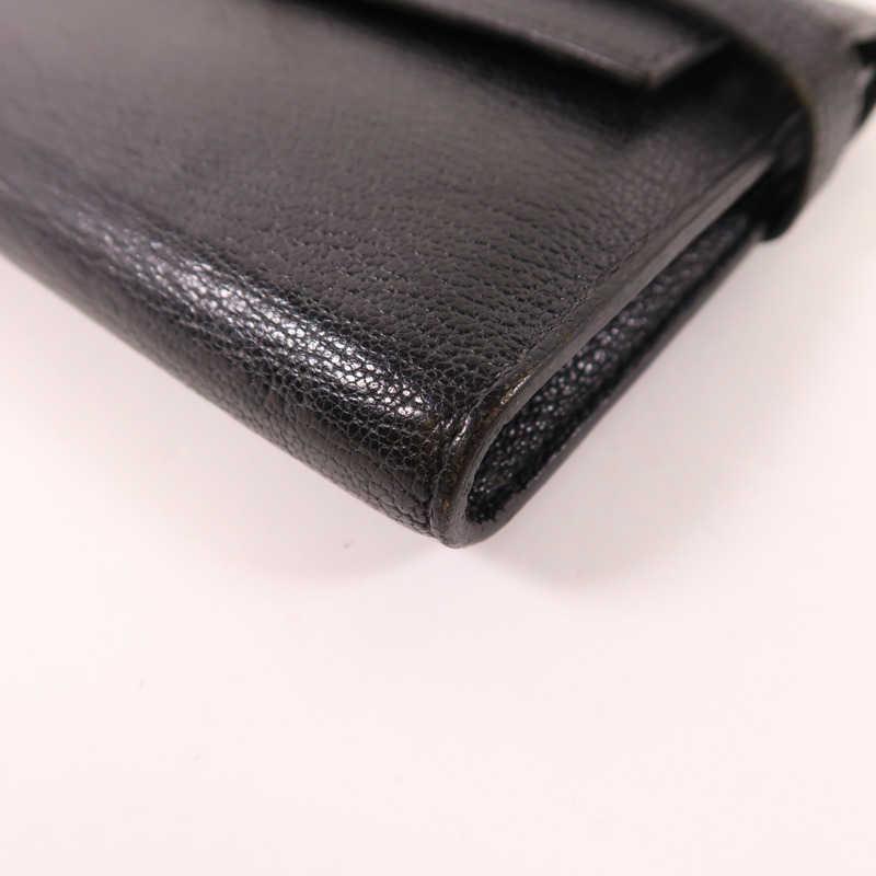 HERMES Chevre皮革Kelly Wallet銀扣長錢包-8