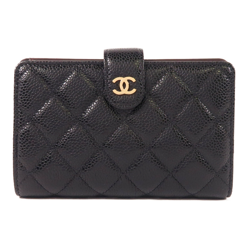 CHANEL 牛皮皮革Fold Wallet金扣錢包-0