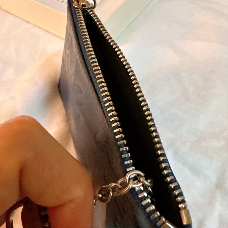 專櫃正品 法國品牌 agnis b. 牛皮皮革藍色零錢包-21