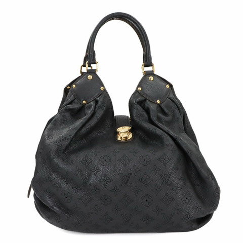 Louis Vuitton Mahina XL 肩背包 黑色皮革 M95547 金色金屬零件 黑色