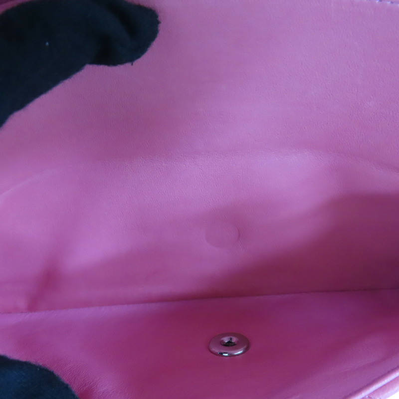 粉色 菱格紋 牛皮 鍊帶 Jumbo 肩背包 A58600-5