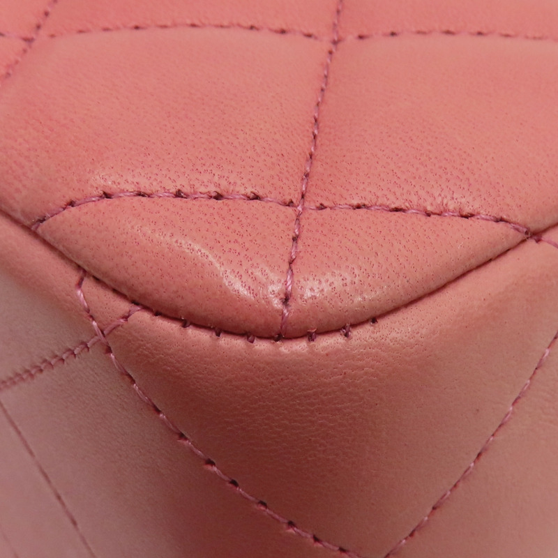 粉色 菱格紋 牛皮 鍊帶 Jumbo 肩背包 A58600-14