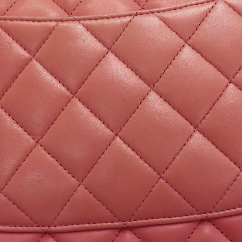 粉色 菱格紋 牛皮 鍊帶 Jumbo 肩背包 A58600-15