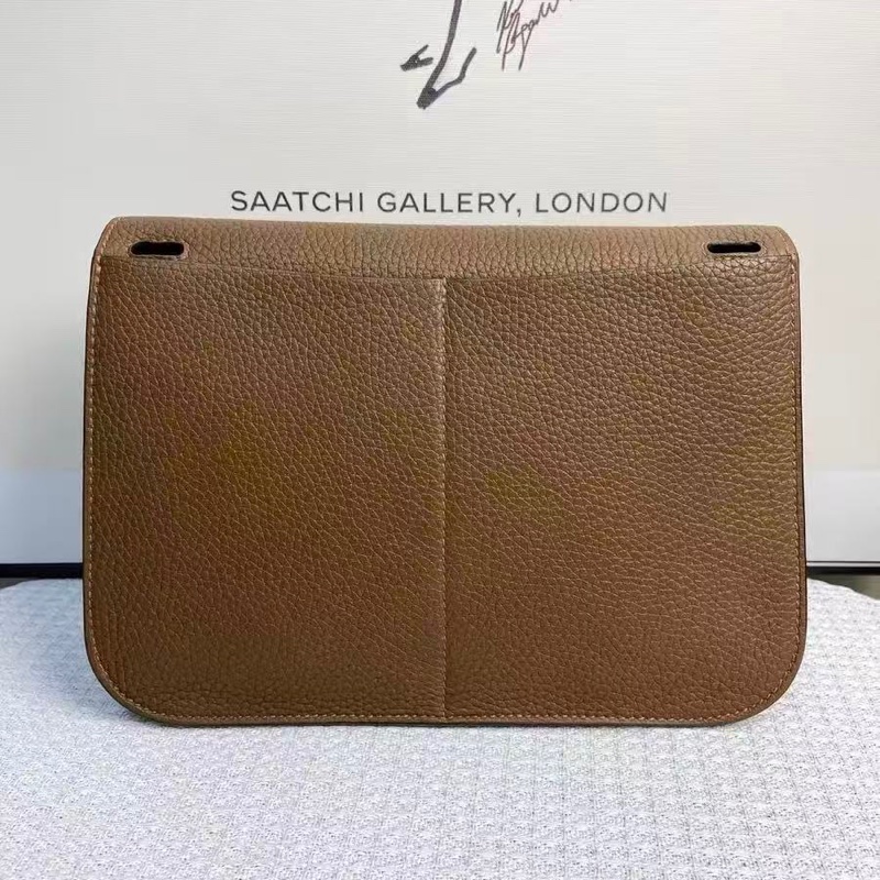 ✨HERMES 栗子色金扣Halzan25手提肩背斜背包 25*17*8  99新配件塵袋-4