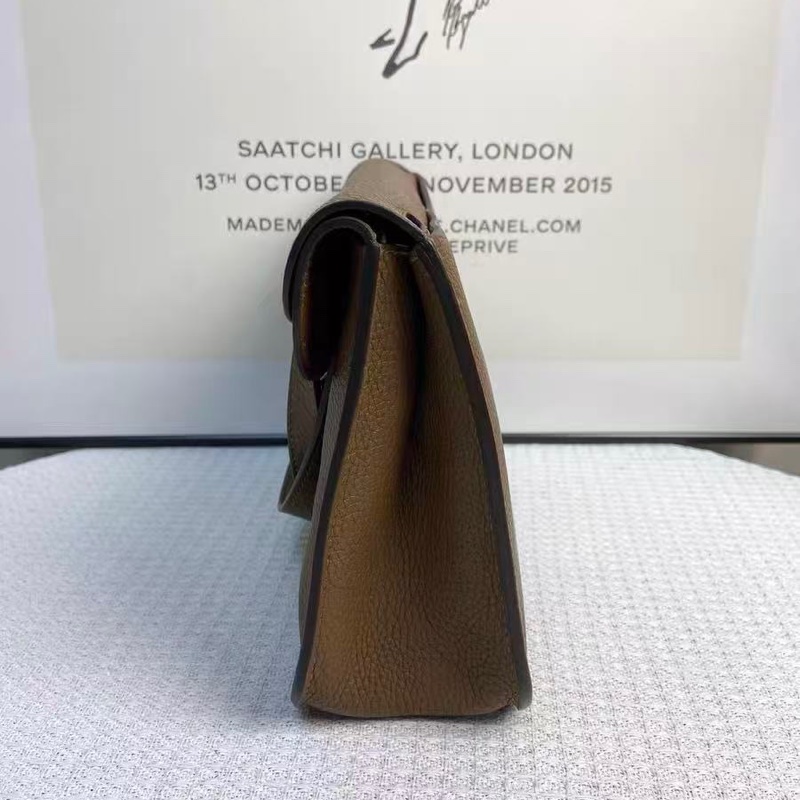 ✨HERMES 栗子色金扣Halzan25手提肩背斜背包 25*17*8  99新配件塵袋-5