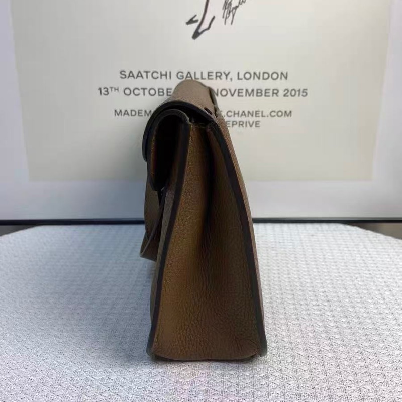 ✨HERMES 栗子色金扣Halzan25手提肩背斜背包 25*17*8  99新配件塵袋-6