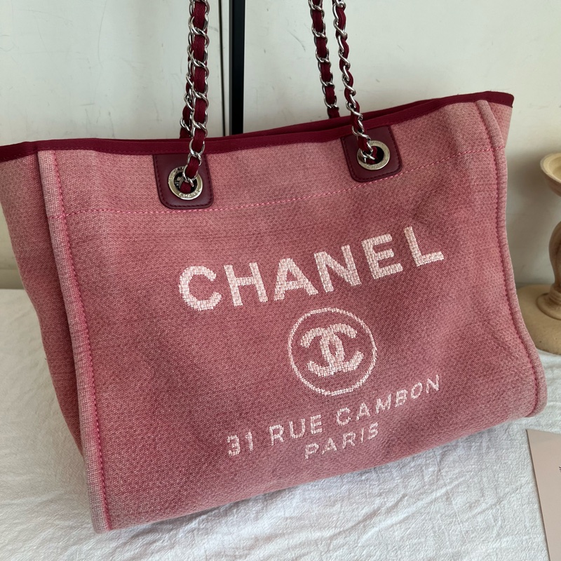 ෆ Chanel 沙灘包 西瓜紅🍉烏梅子醬色系❤️-6