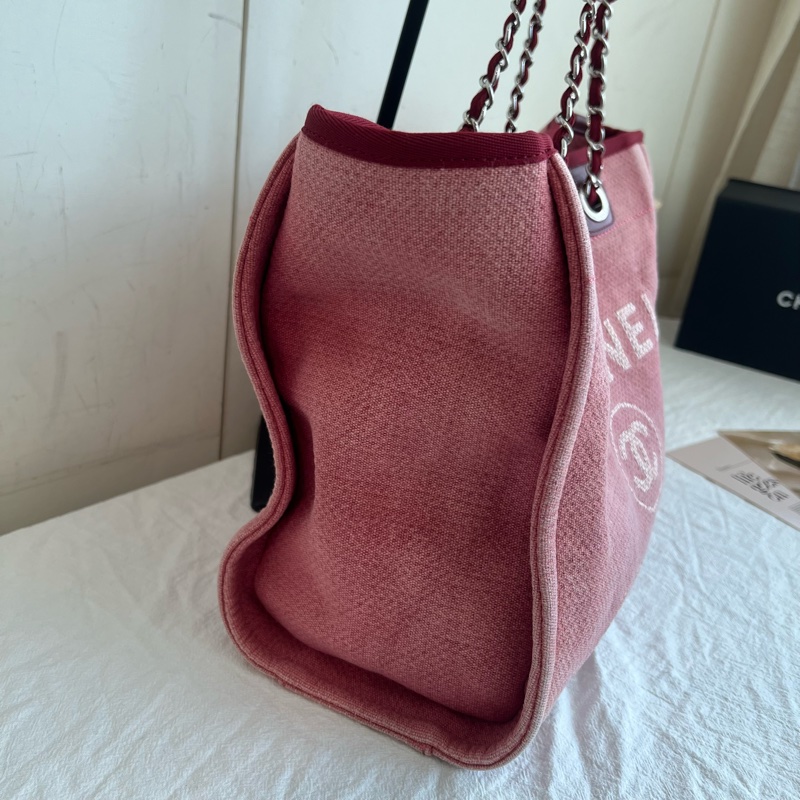 ෆ Chanel 沙灘包 西瓜紅🍉烏梅子醬色系❤️-7