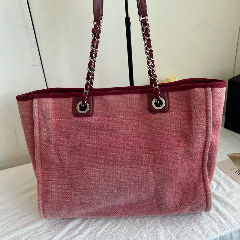 ෆ Chanel 沙灘包 西瓜紅🍉烏梅子醬色系❤️-12