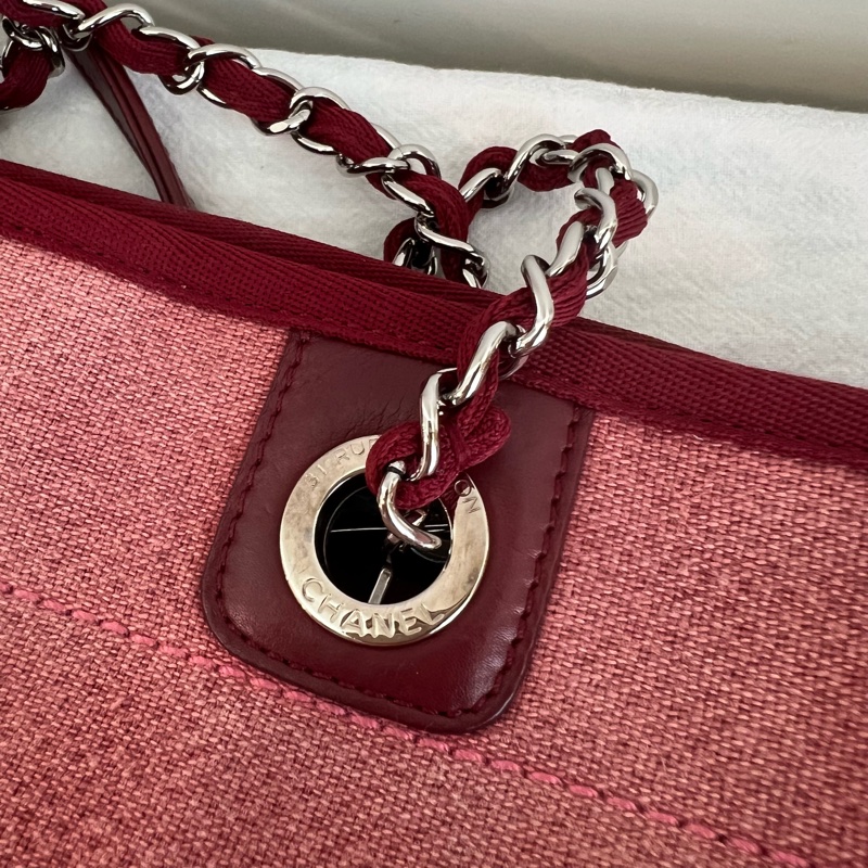 ෆ Chanel 沙灘包 西瓜紅🍉烏梅子醬色系❤️-23