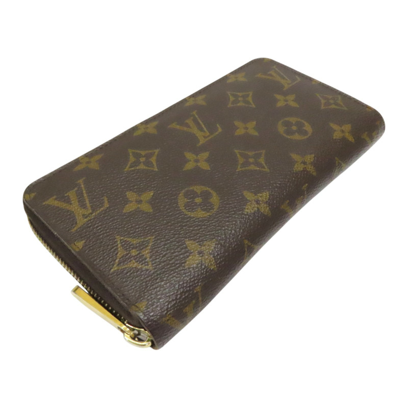 棕色 原花 帆布 拉鍊 長夾 M60017-2