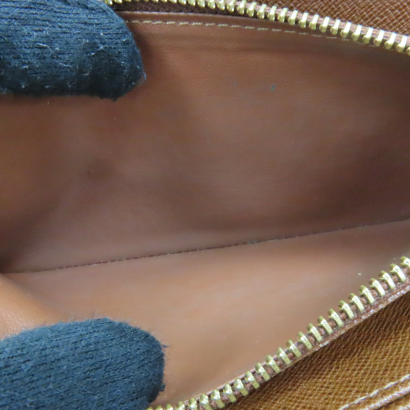 棕色 原花 帆布 拉鍊 長夾 M60017-7