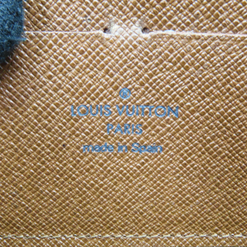 棕色 原花 帆布 拉鍊 長夾 M60017-8