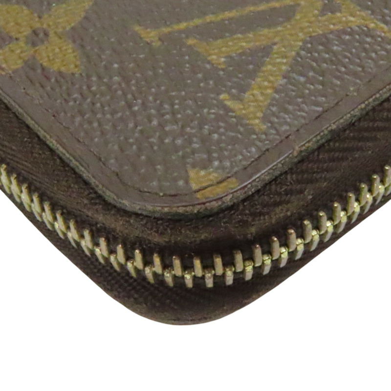 棕色 原花 帆布 拉鍊 長夾 M60017-13