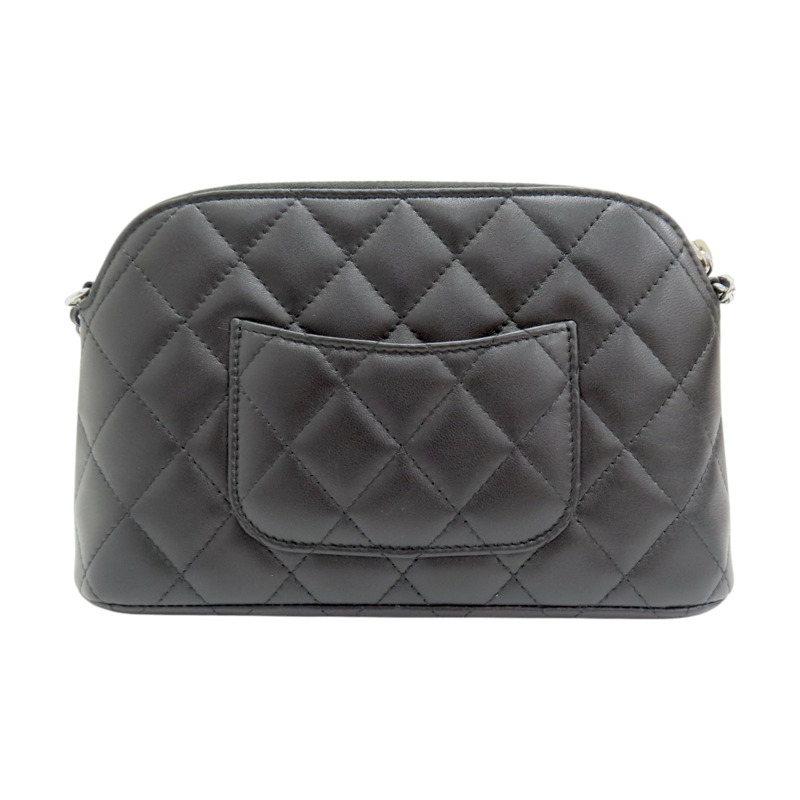 黑色 菱格紋 小羊皮 貝殼包 肩背包【CHANEL 香奈兒】-1