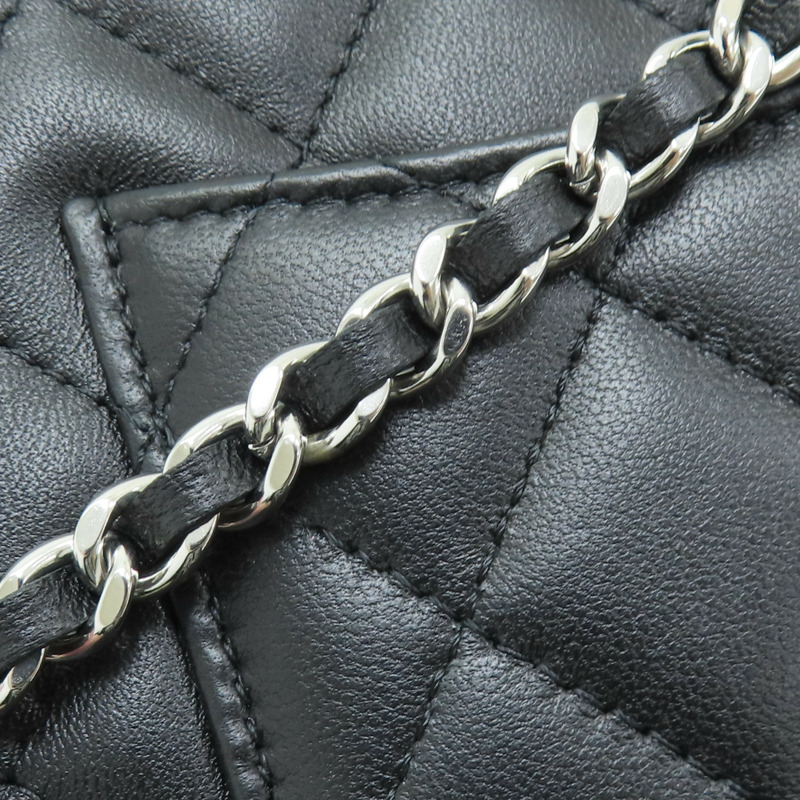 黑色 菱格紋 小羊皮 貝殼包 肩背包【CHANEL 香奈兒】-15