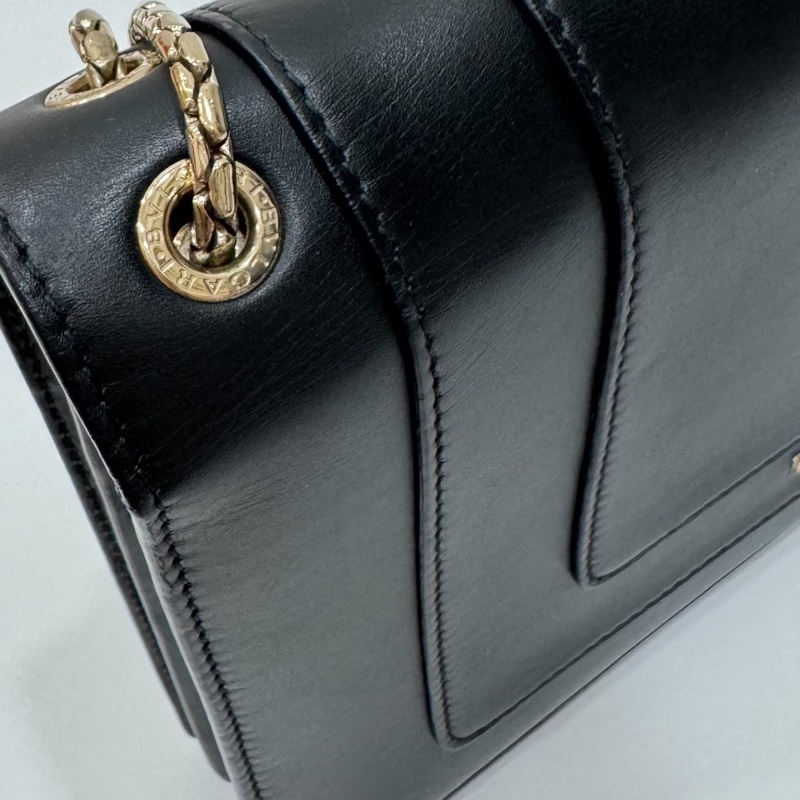 BVLGARI 寶格麗Serpenti Forever 經典 琺瑯 蛇頭 牛皮 黑 鍊條包 斜背包 肩背包 腋下包-26