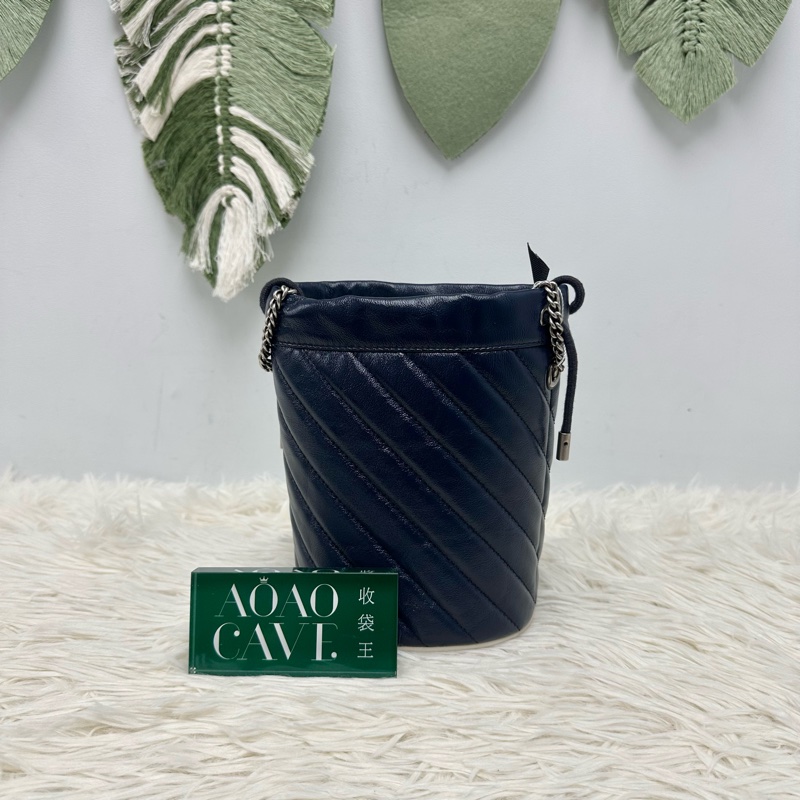 閑置品💫GUCCI GG Marmont Classic Blue銀扣水桶包 斜肩包-4