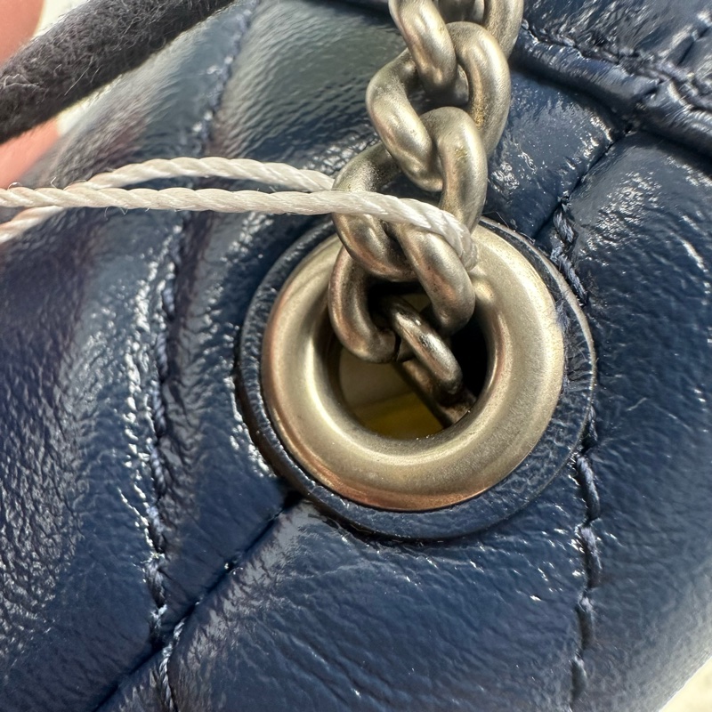 閑置品💫GUCCI GG Marmont Classic Blue銀扣水桶包 斜肩包-8